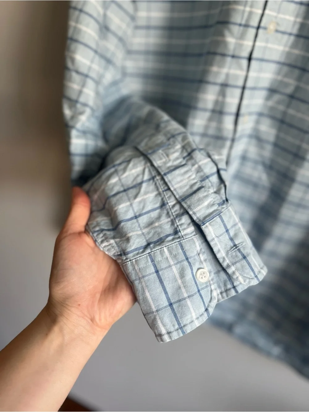 J. Crew Light Blue Plaid Button-Down Shirt - Men Size Large Slim